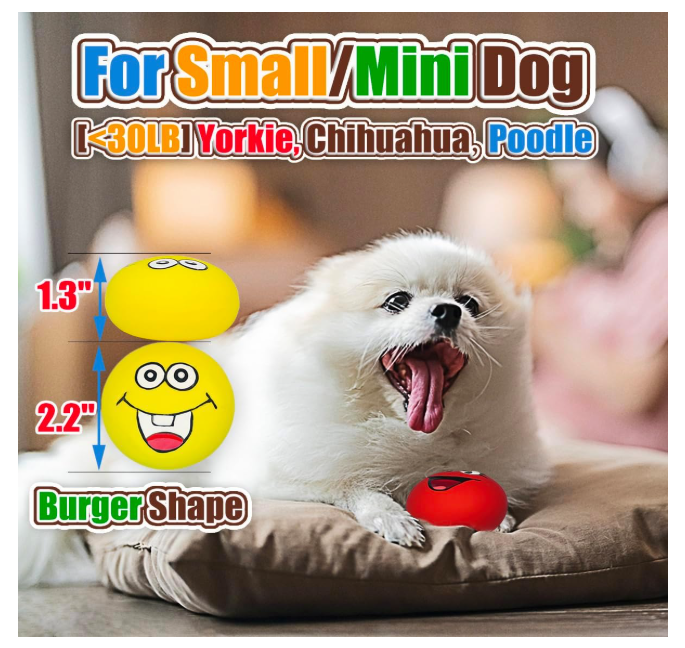 Squeaky Dog Toy for Small Dogs Latex Soft Puppy Toys Small Dog Toys Balls