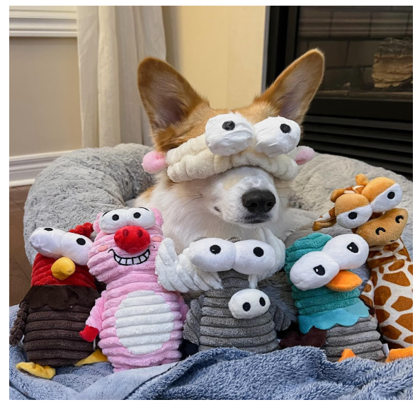 5 pcs Dog Squeaky Toys, 5 Funny Strange Squeak Sounds for 5 Different Animals