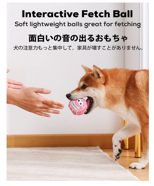 Squeaky Dog Ball, [4 Pack] Latex Rubber Dog Squeak Toys, 2.7'' Soft Bouncy Fetch Balls for Medium Small Pets Interactive Play