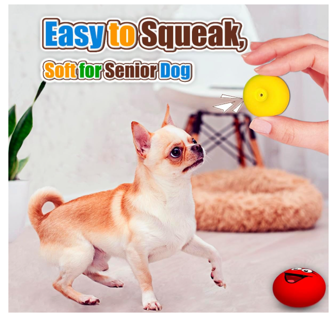 Squeaky Dog Toy for Small Dogs Latex Soft Puppy Toys Small Dog Toys Balls