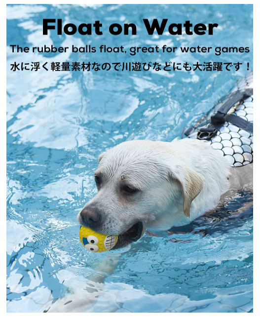 Squeaky Dog Ball, [4 Pack] Latex Rubber Dog Squeak Toys, 2.7'' Soft Bouncy Fetch Balls for Medium Small Pets Interactive Play